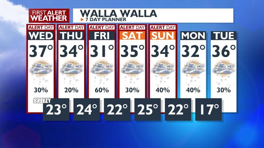 Additional rounds of low elevation snow possible over next 7 days ...