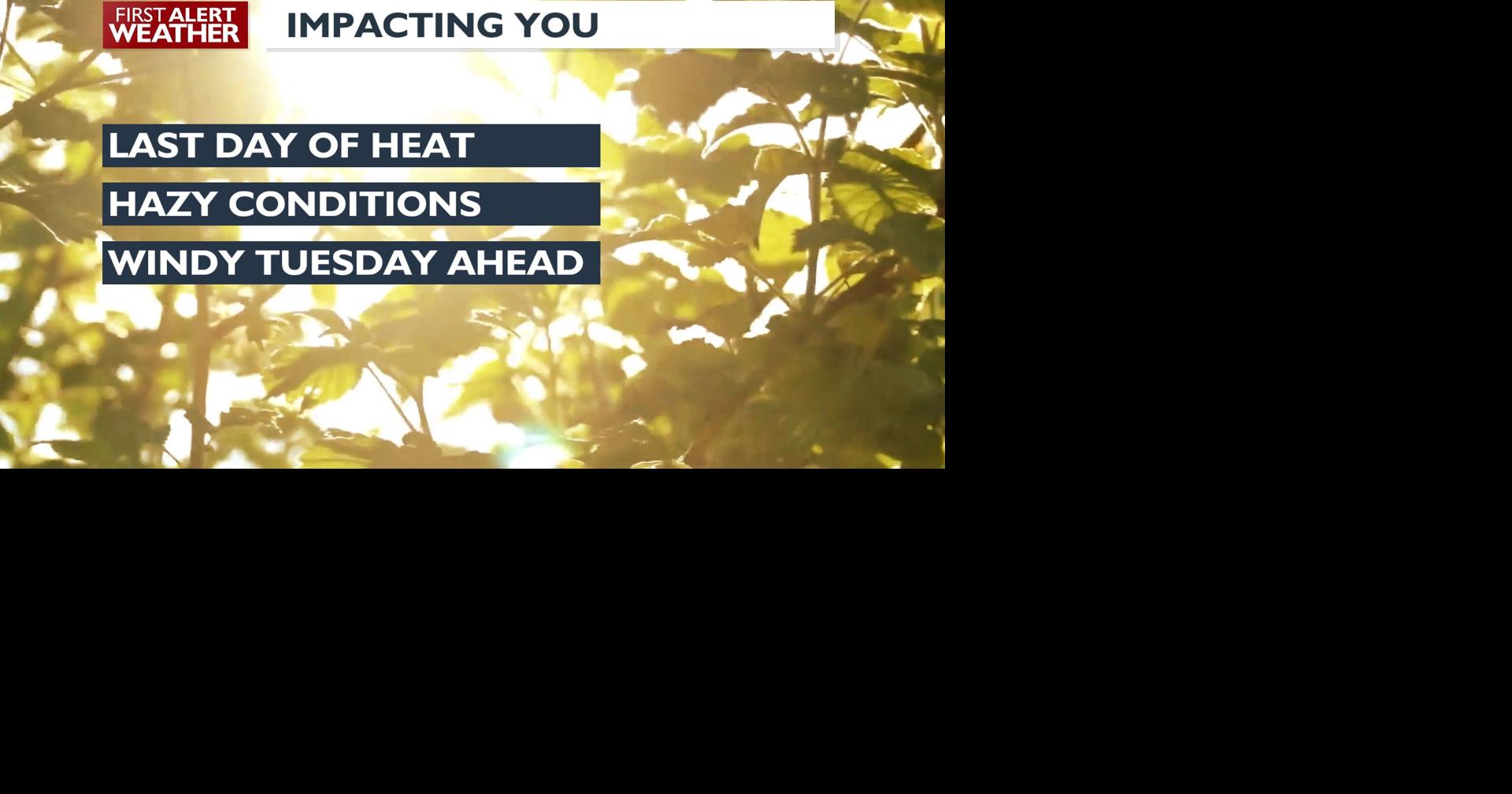First Alert Forecast - Hot and hazy today, with much cooler conditions ...