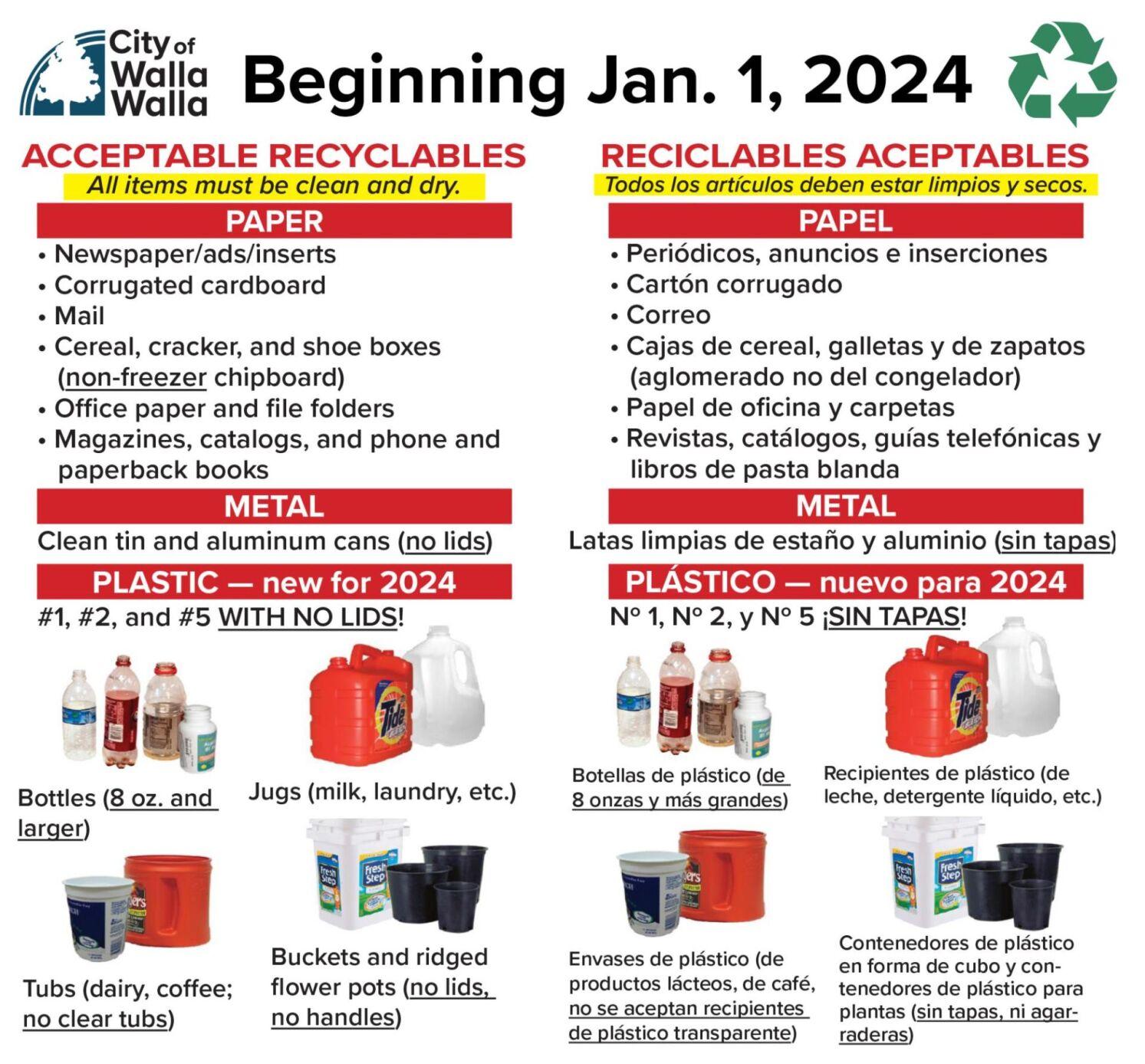 Plastics to be accepted in Walla Walla recycling containers News