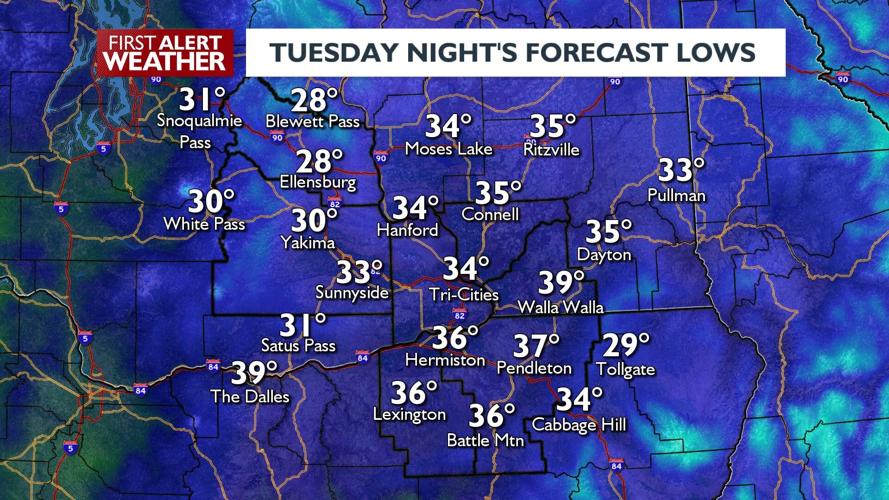 FIRST ALERT WEATHER DAY: Snowy Cascade passes Tuesday, ice possible in ...
