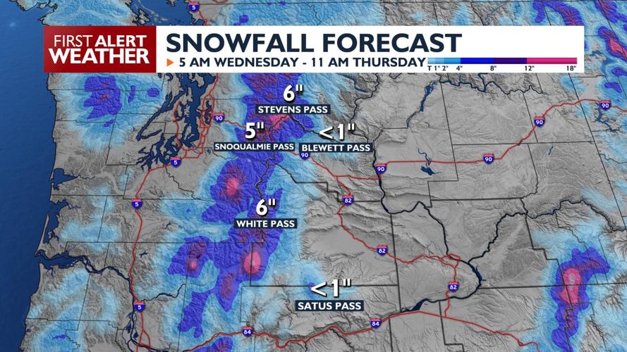 Snowy mountain passes through Thursday morning, high winds Wednesday ...