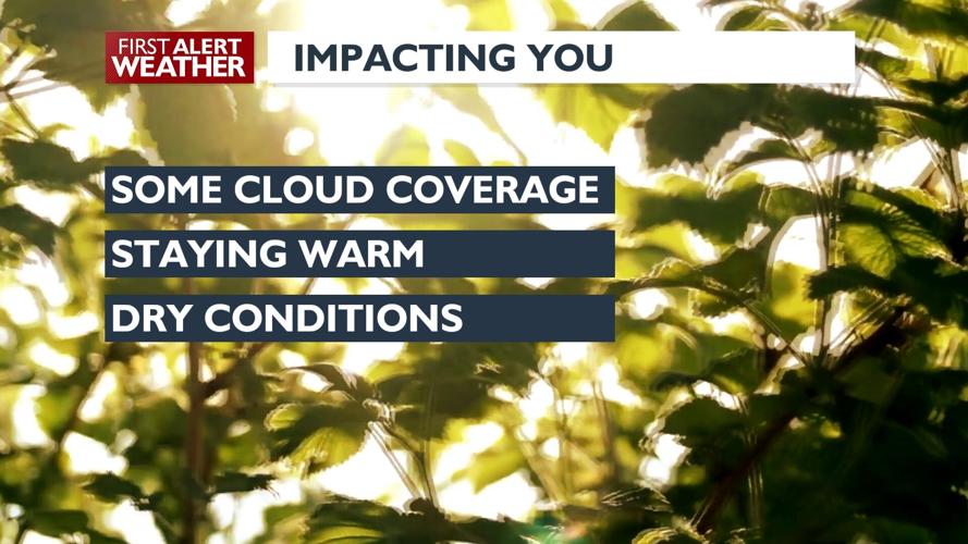 First Alert Forecast - Cloudy and warm conditions for your Monday, with ...