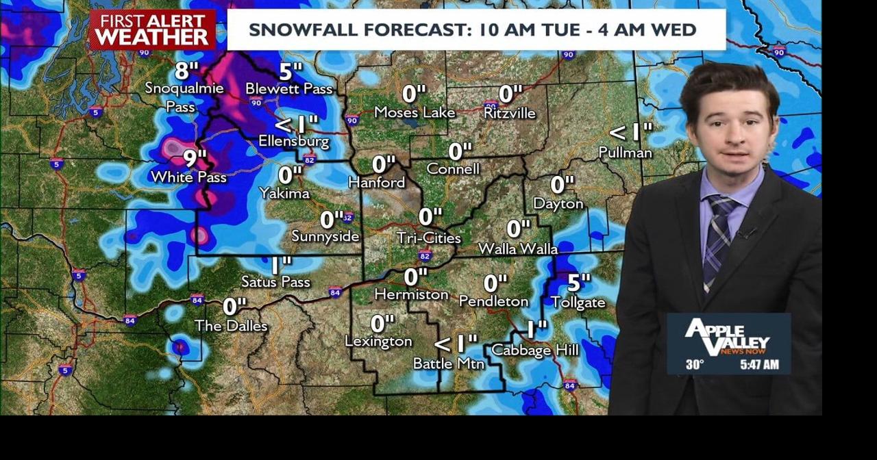 FIRST ALERT WEATHER DAY: Snowy Cascade passes Tuesday, ice possible in ...