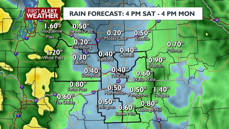 Showers likely Saturday night & Sunday, slushy/snowy mountain passes 10 ...