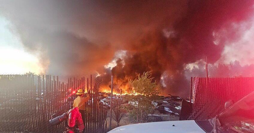 Nob Hill Auto Wrecking destroyed after large wildfire spreads rapidly