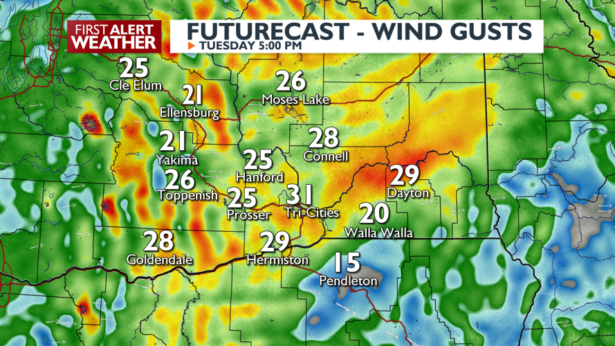 Tuesday Morning Forecast: wind gusts continue as temps warm up | News ...