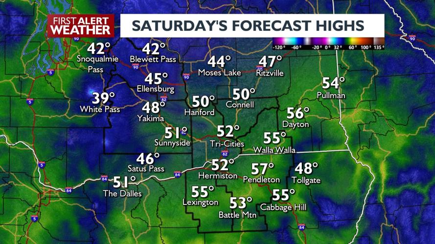 Showers likely Saturday night & Sunday, slushy/snowy mountain passes 10 ...
