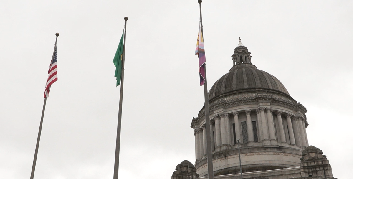 Washington leaders raise LGBTQ+ pride flag at capitol and make calls for action