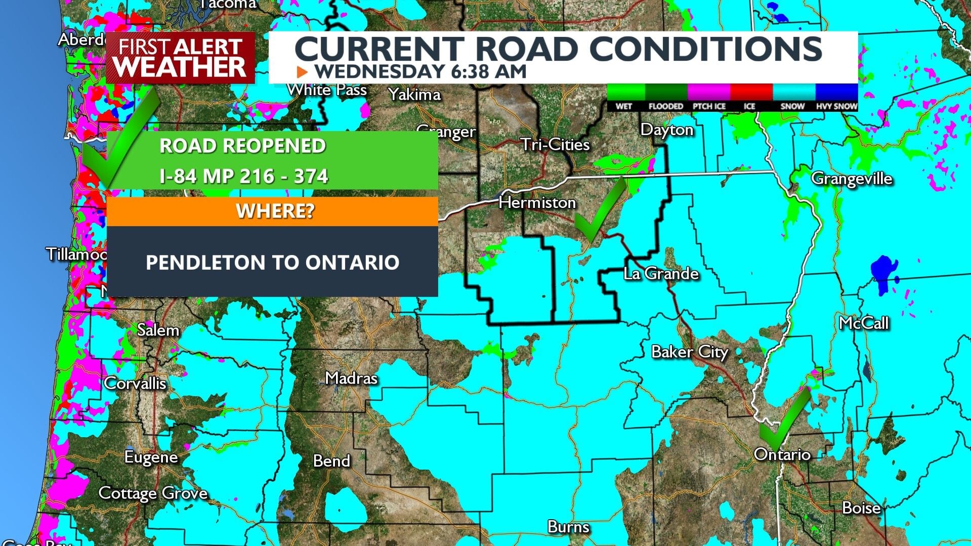 UPDATE: I-84 reopened from Pendleton to Ontario | News