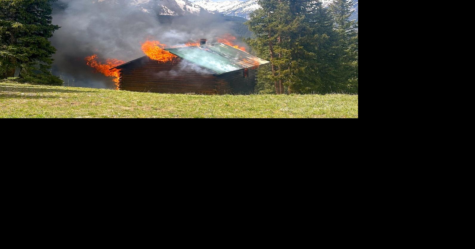 Grant's Cabin, on back side of Ajax, damaged by fire today