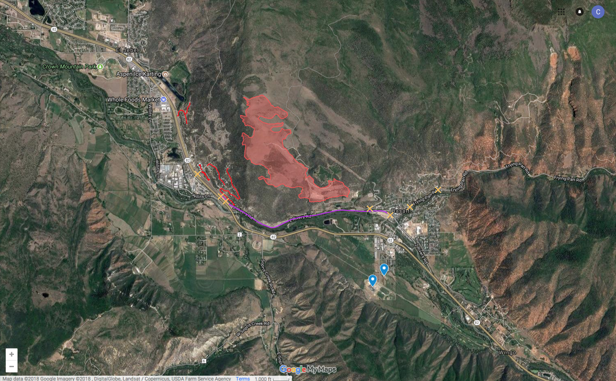 Lake Christine Fire Perimeter Debris Flow Probability Map Carbondale Rural Fire Protection District