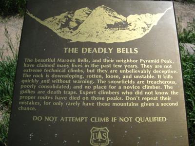 bells deadly maroon iconic stolen sign aspendailynews forest middle lake official near service summer last