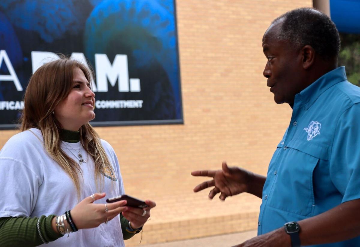 Rams Against Drunk Driving’s President Bella Grace King interviews ASU President Ronnie Hawkins Jr.