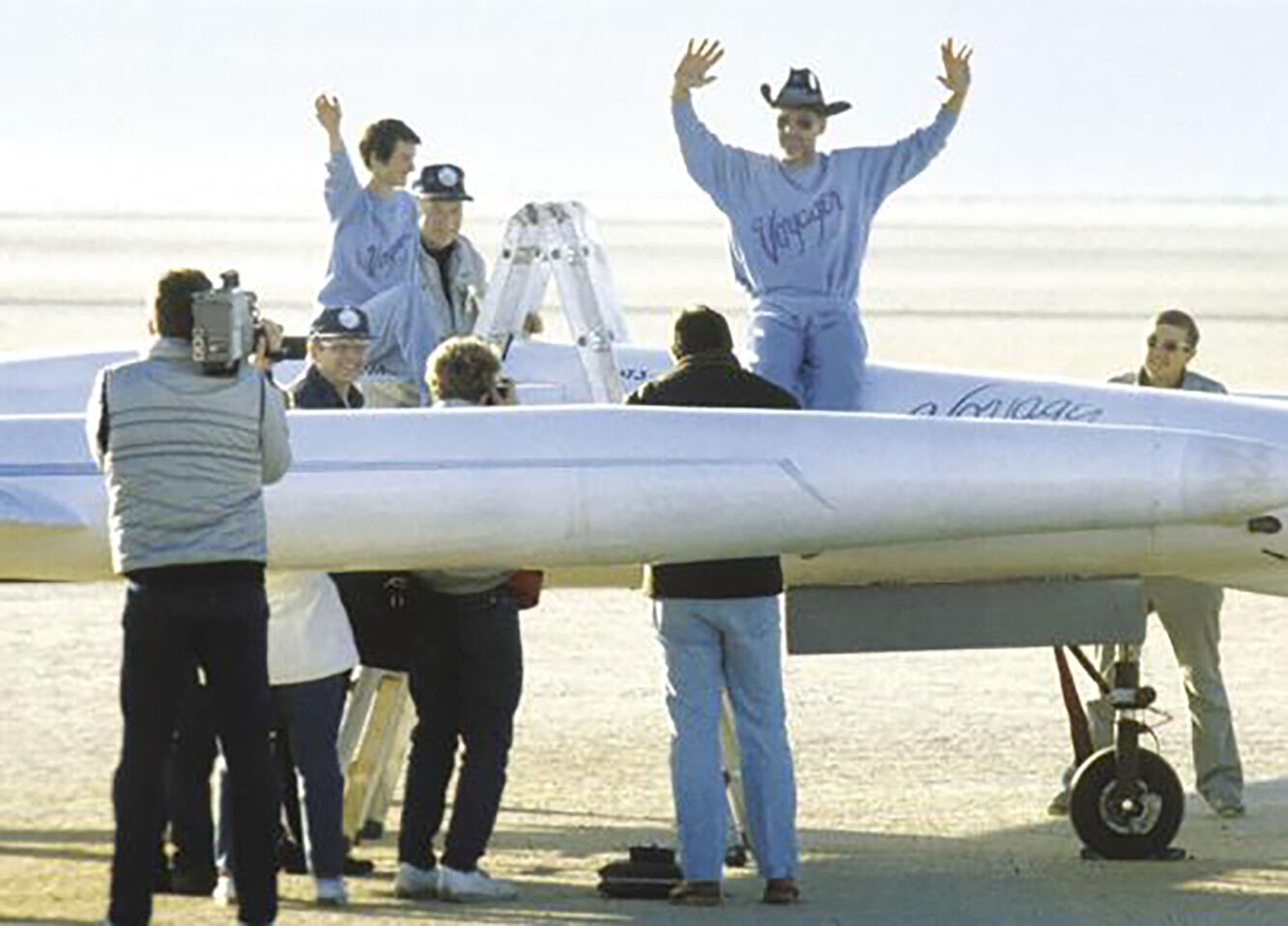 Jeana deals Yeager and dick rutan Voyager crew signed photo