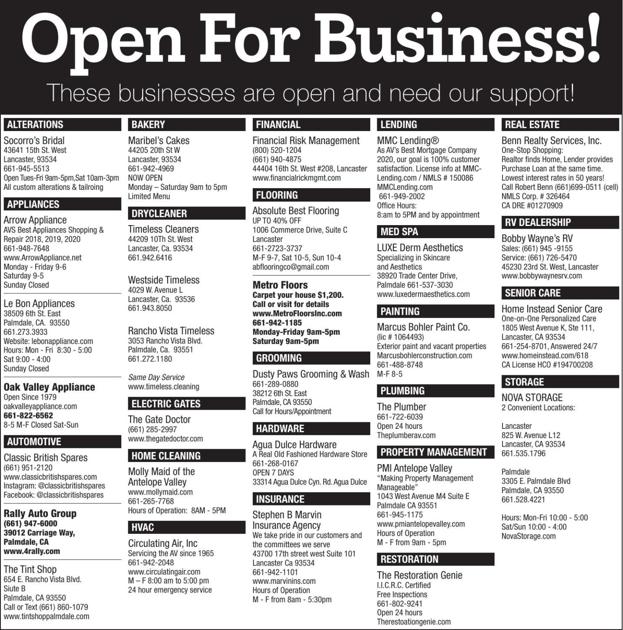 Open For Business Directory Valley Life Avpress Com