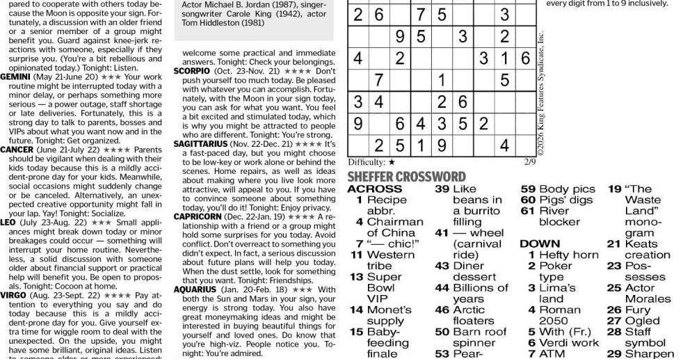 Comics & Puzzles – Feb. 9, 2026