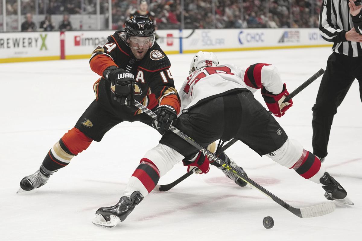 Jack Hughes and Jesper Bratt dominate Ducks in Devils' win - Los Angeles  Times