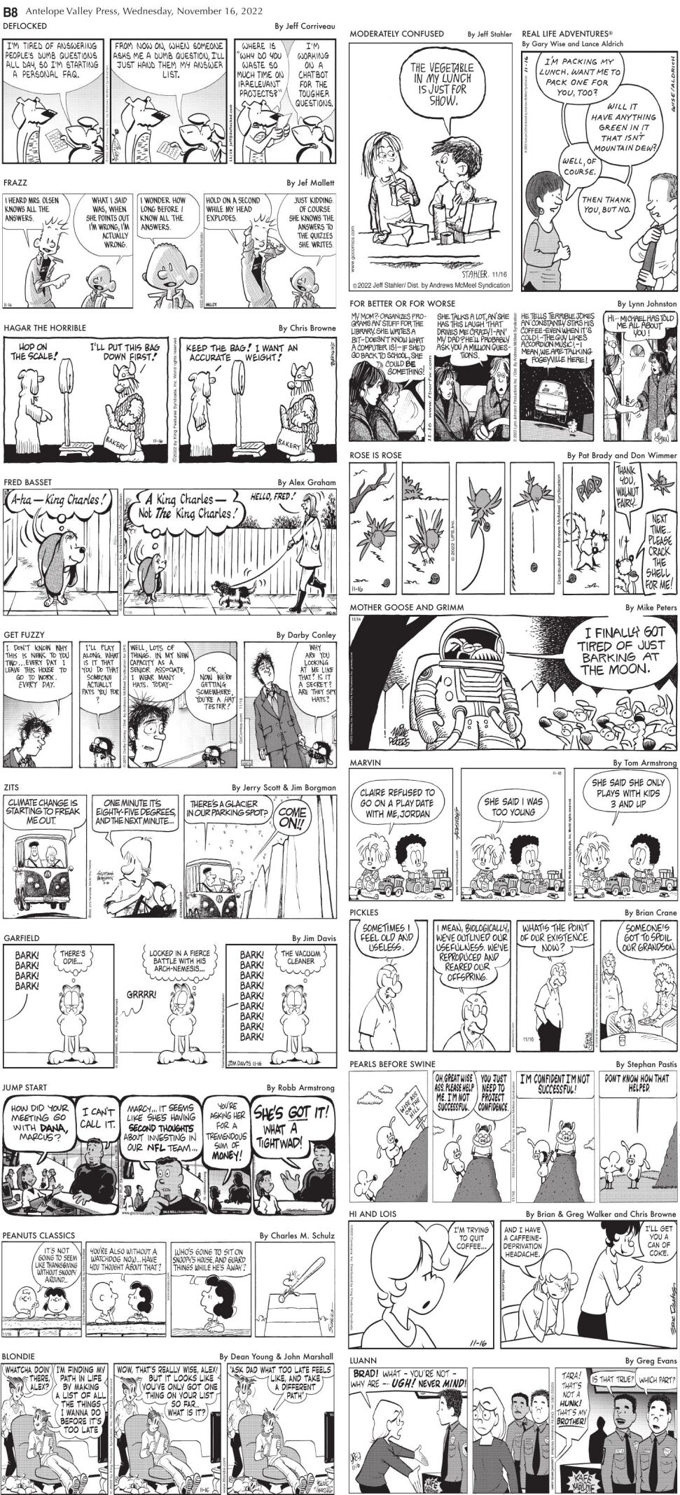 November Comic Panel Comics, Nov. 16, 2022 | Puzzles Comics | avpress.com