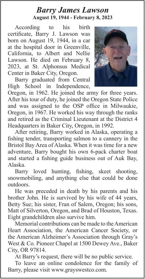 Obituary: Barry Lawson, 1944-2023