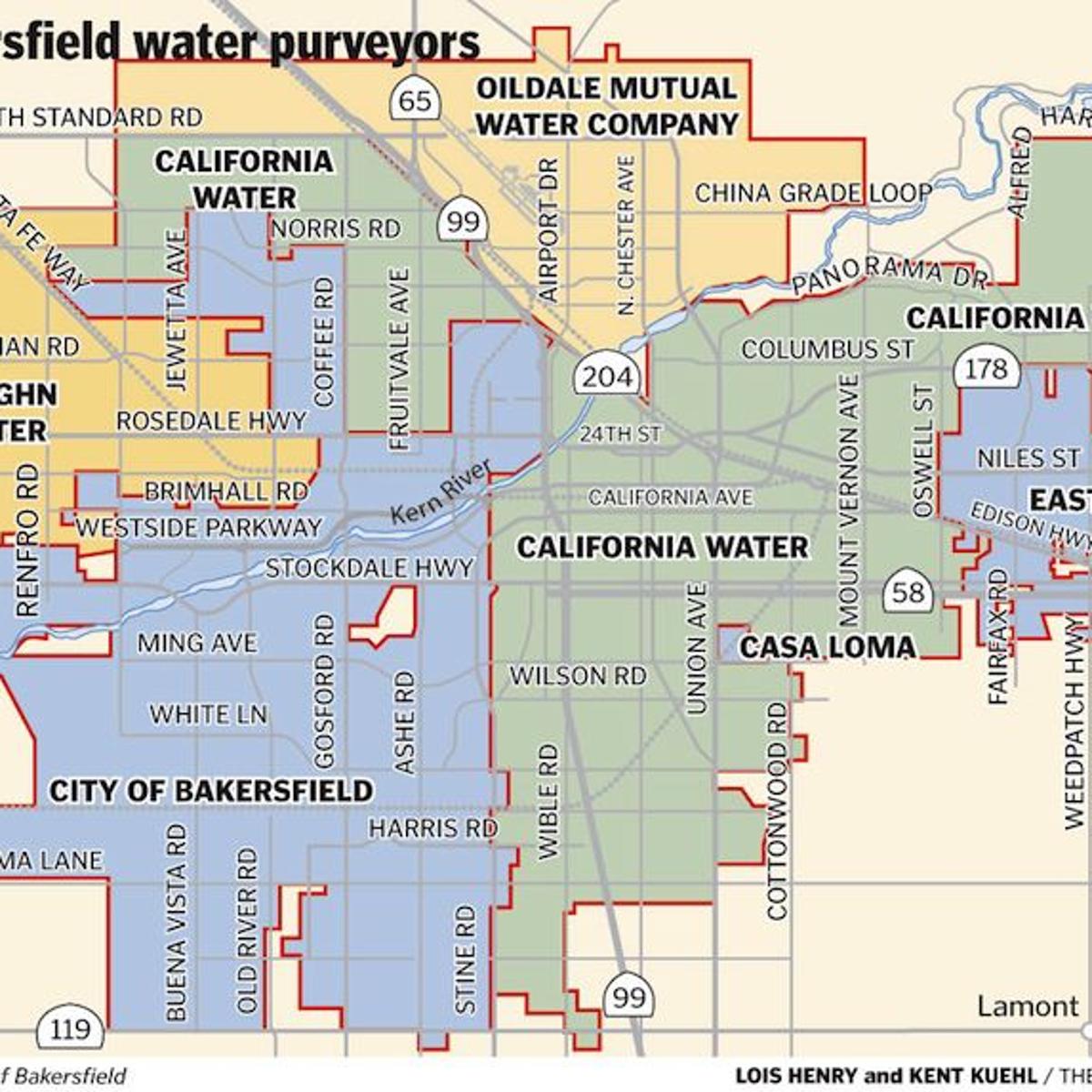 Bakersfield Poised To Oppose Cal Water Rate Increase News Bakersfield Com Cal Water District Map
