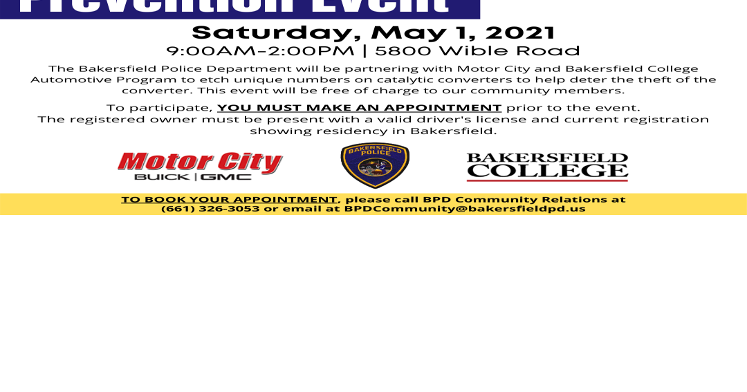 Free catalytic converter etching event provides way to deter theft