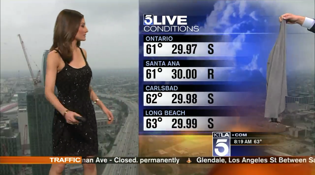 L A Meteorologist Handed Sweater By Former Bakersfield News Anchor To 