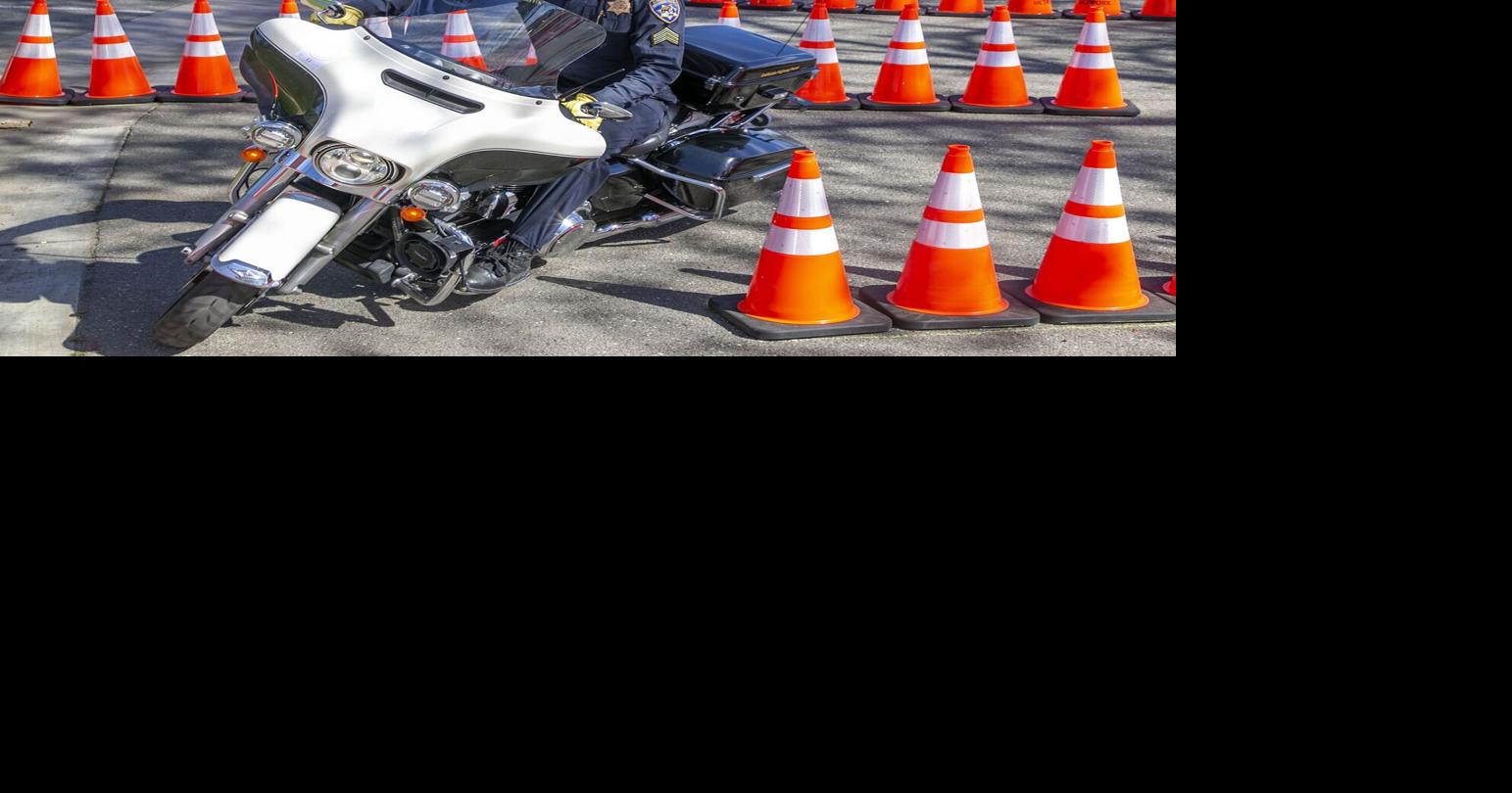 BPD motor officers, and guests, practice for motorcycle competition Saturday