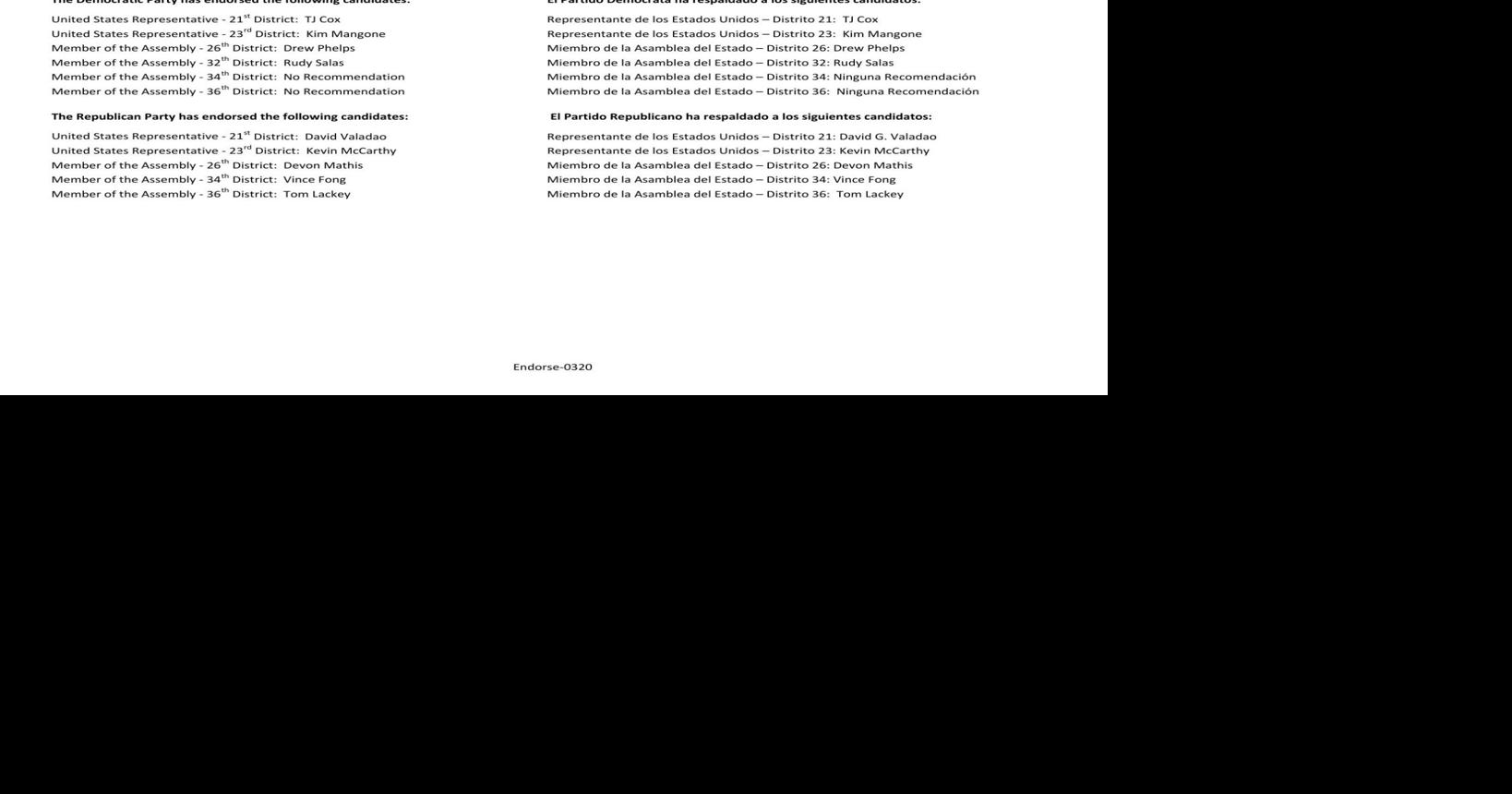 2020 endorsements