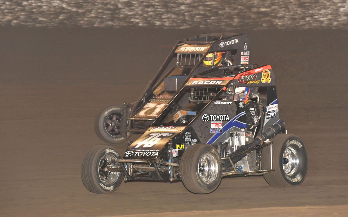 Bacon races to USAC National Midget win at Bakersfield Speedway