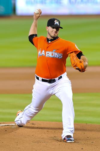 Miami Marlins' Jose Fernandez (16) pitches against the San Diego