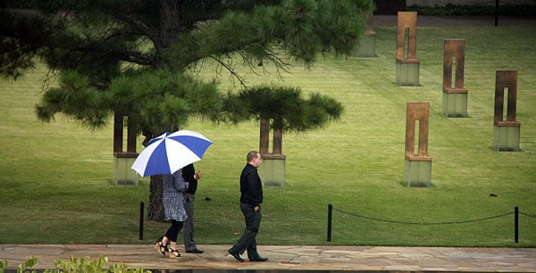 Oklahoma City National Memorial & Museum - The Survivor Tree — a symbol of  hope and resiliency in our community. The inscription around the tree reads  The spirit of this city and