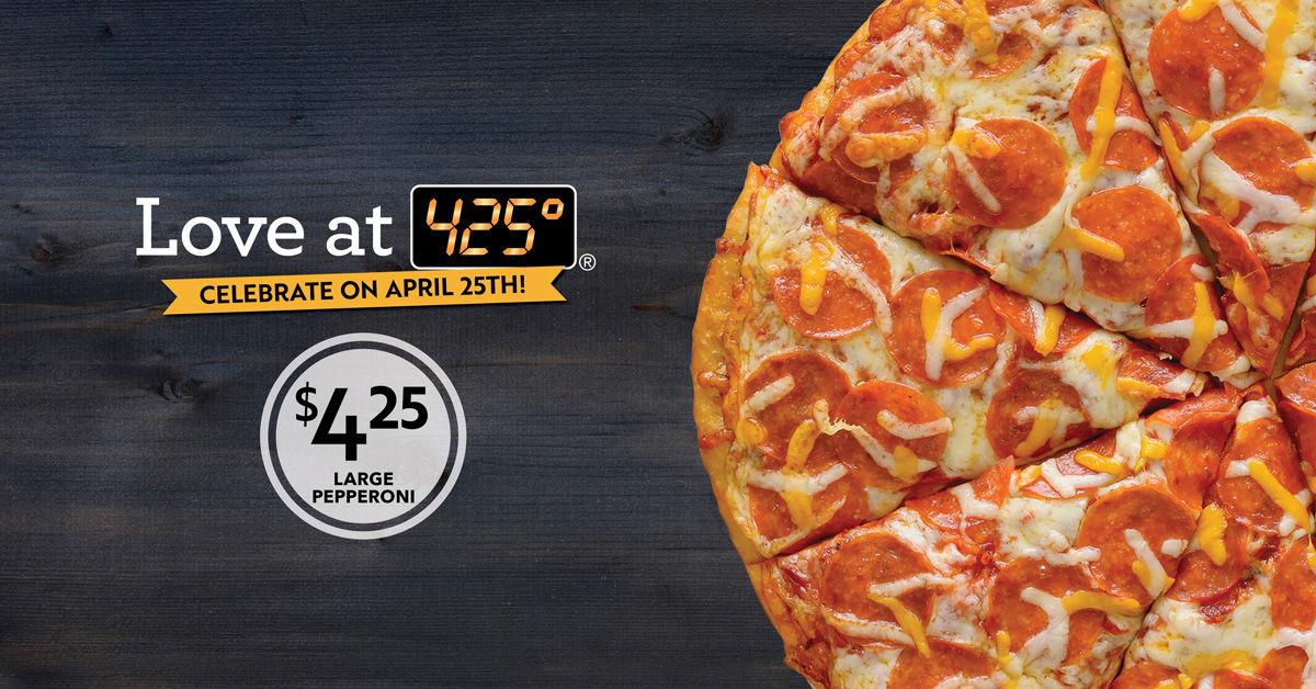 In Honor Of Its Tagline Love At 425 Degrees Papa Murphy S Will Offer An Online Only Deal For A 4 25 Large Pepperoni Pizza On Wednesday April