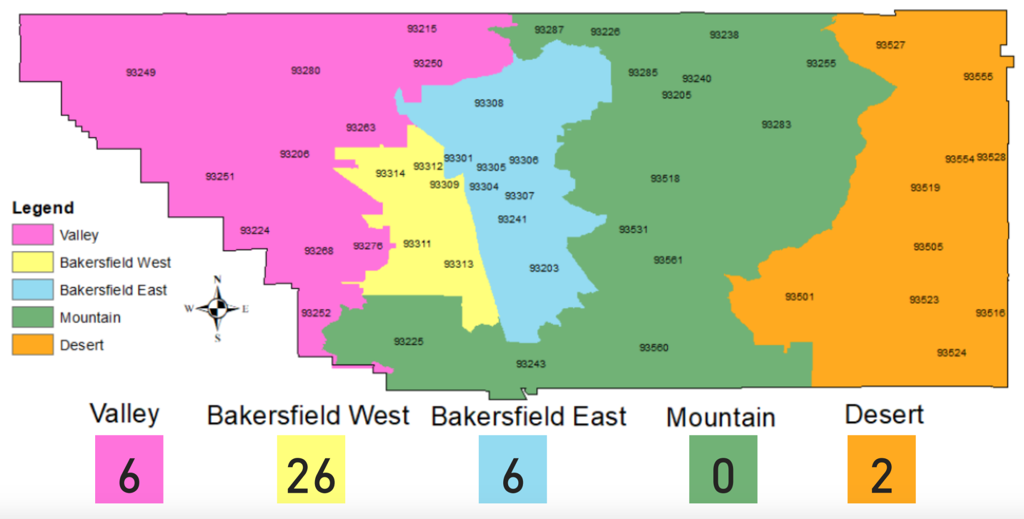 bakersfield zip code map Kern Covid 19 Cases Increases To 40 First Death In Kern Reported News Bakersfield Com bakersfield zip code map