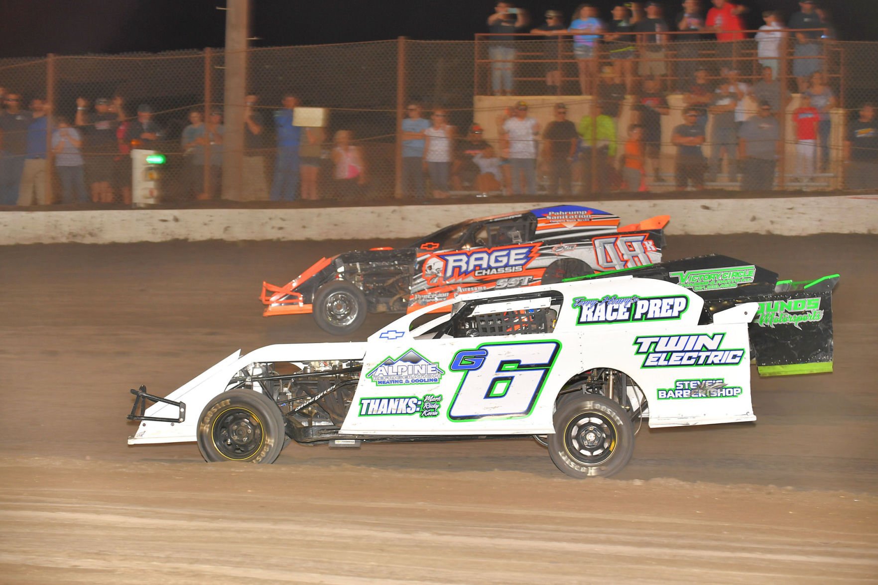 Competition is tight in Sport Mod division at Bakersfield Speedway