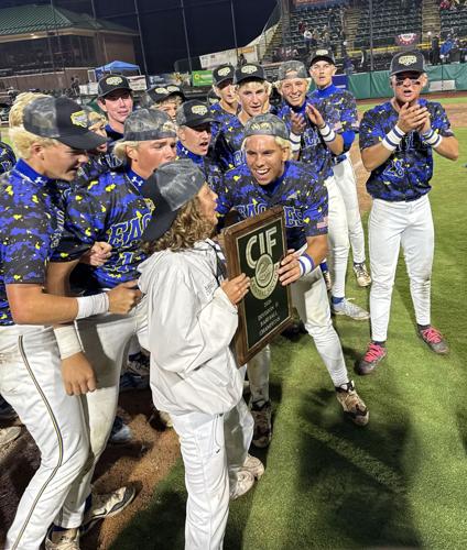 BCHS Baseball title celebration with batboy