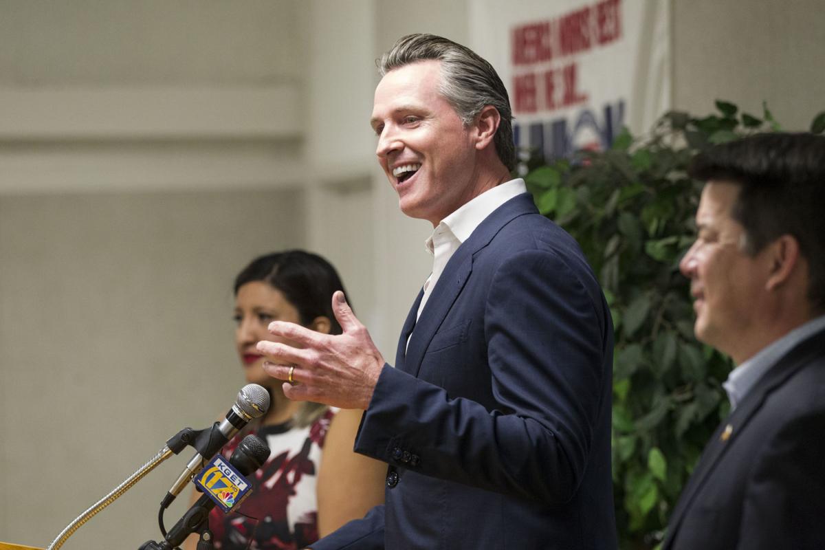 Newsom stumps for TJ Cox and Melissa Hurtado in Bakersfield State