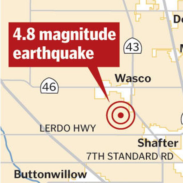 USGS: 4.8 earthquake originated outside Wasco | Breaking ...