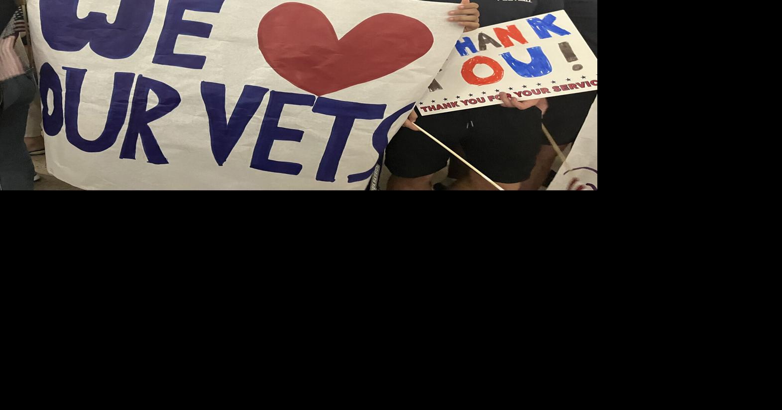 Honor Flight vets signed, sealed and ready to be delivered (by air) to Washington, D.C.