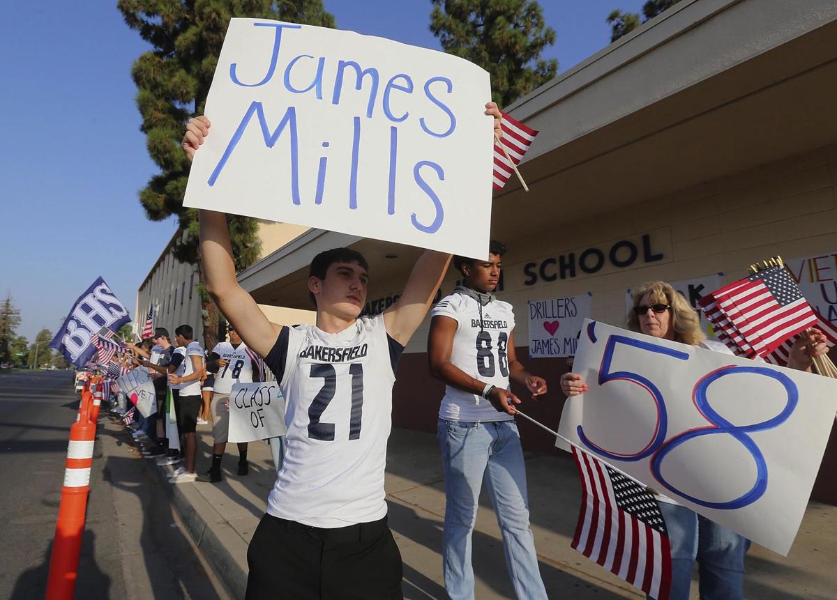 We Are His Family Bakersfield High Students Welcome Home Bakersfield Naval Aviator News Bakersfield Com