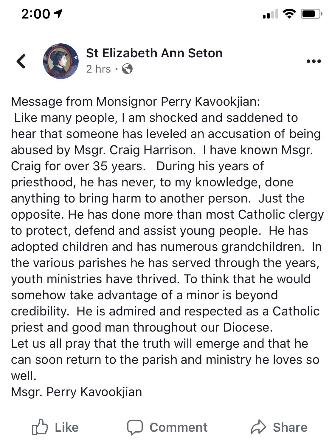 Community In Disbelief After Monsignor Craig Harrison Placed On Leave Amid Allegations Of Sexual 