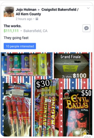 Bakersfield Fire Department To Cite People Selling Illegal