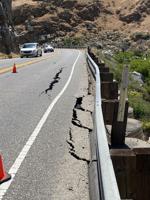 'Compromised roadway' shuts lane on part of Highway 178 in canyon