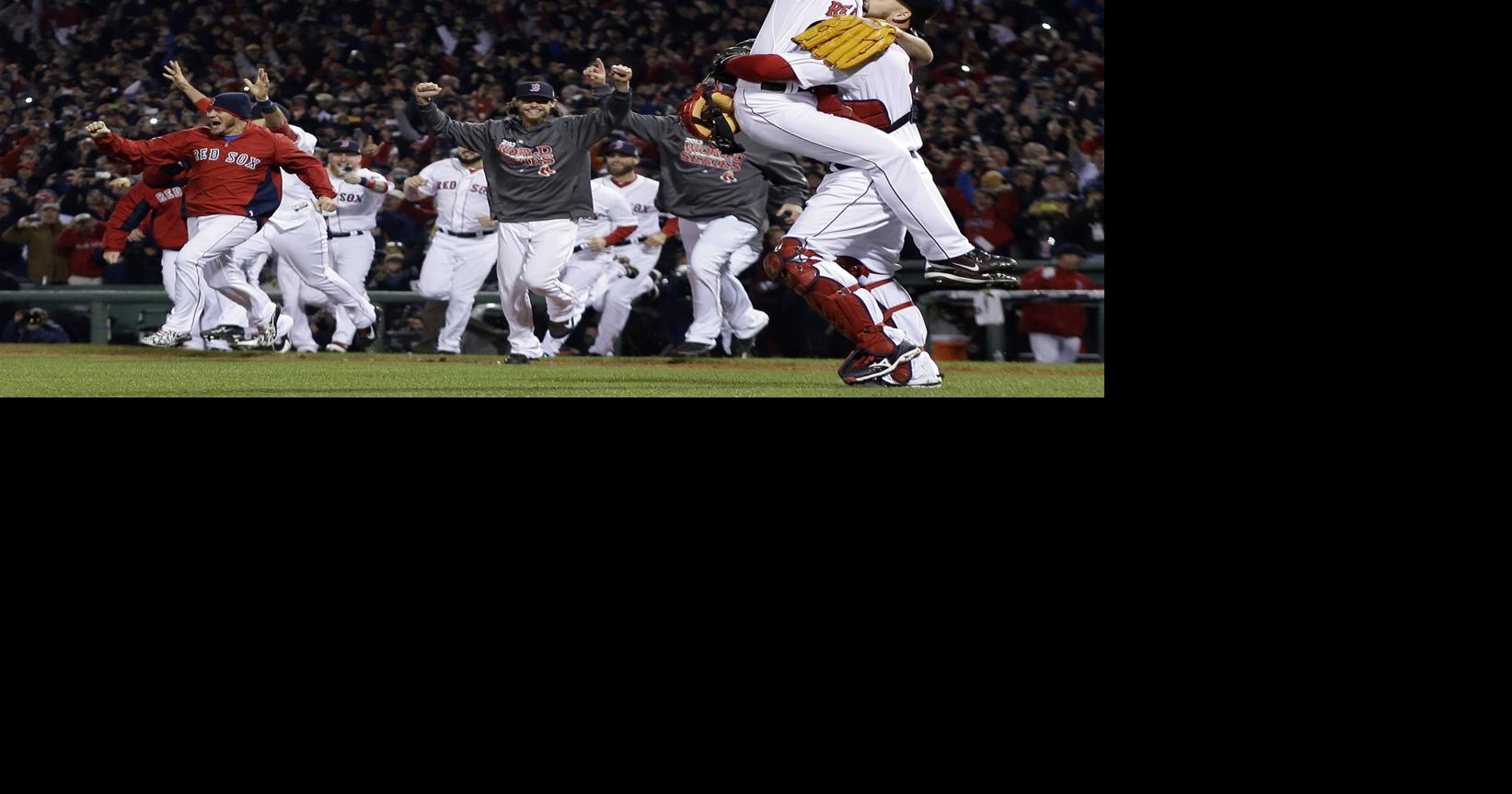 Red Sox catcher David Ross on ball from World Series' final out