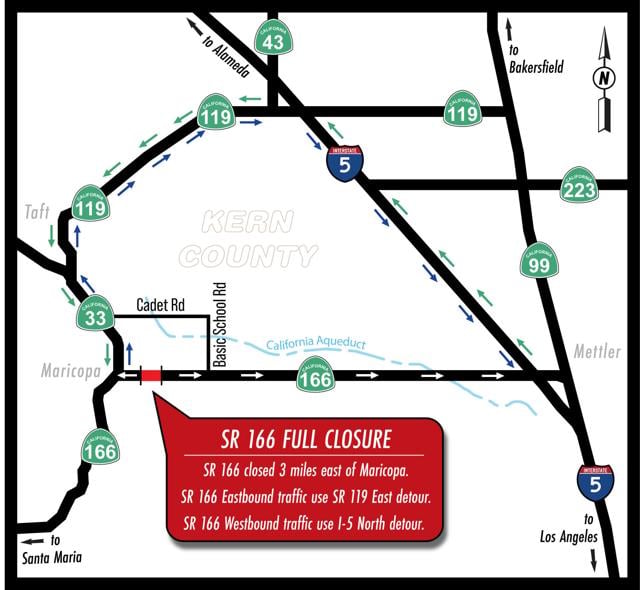 Highway 166 to close near Maricopa for 5 days starting Monday