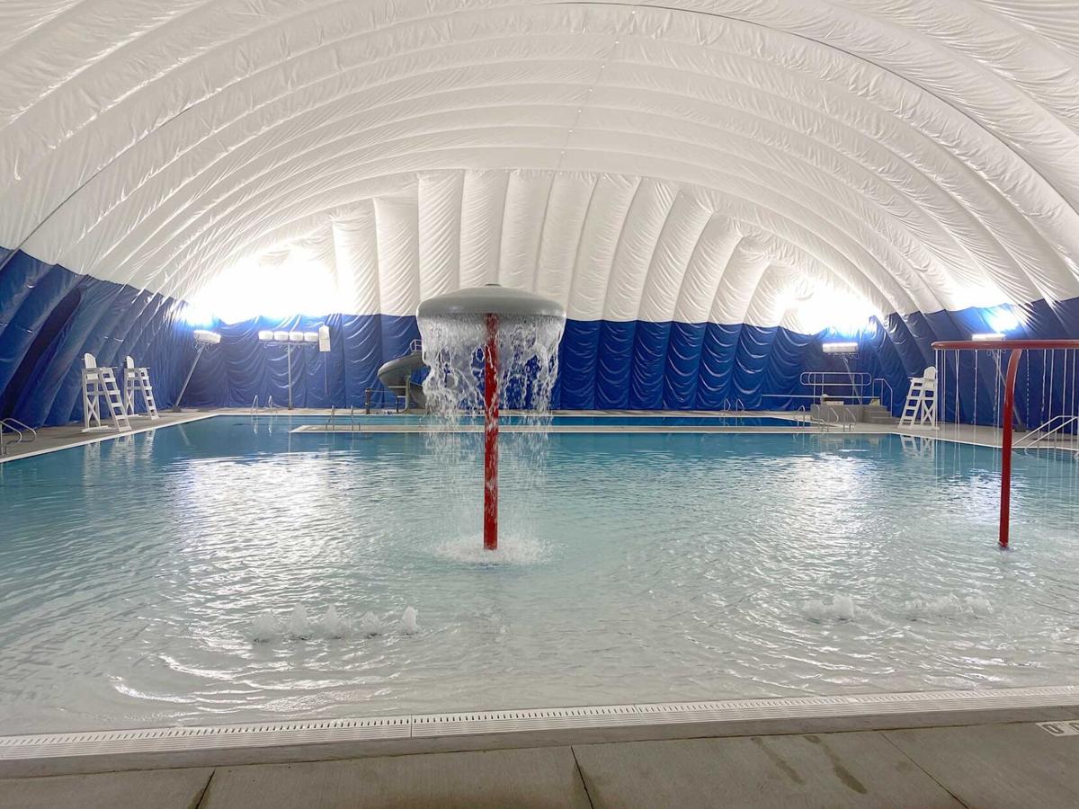 The Dome Is Up At The Baldwin Woodville Pool News Baldwin Bulletin Com