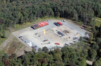 Aerial of PA fracking site