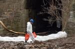 Workers at Potomac sewage spill site