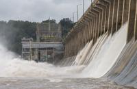 Conowingo Dam with sign