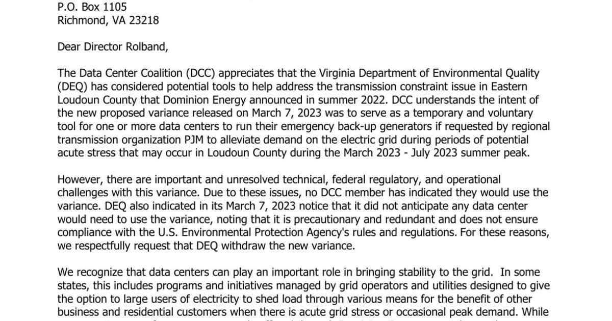 Data Center Coalition Letter Bayjournal data-center-coalition-letter-bayjournal