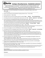  Garbage/Recycling Survey